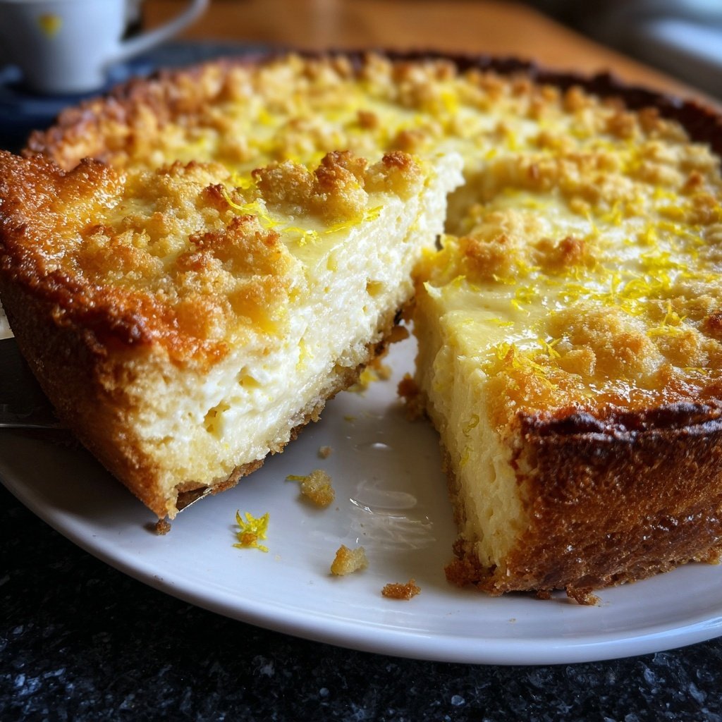 Käsekuchen mit Zitronenstreuseln