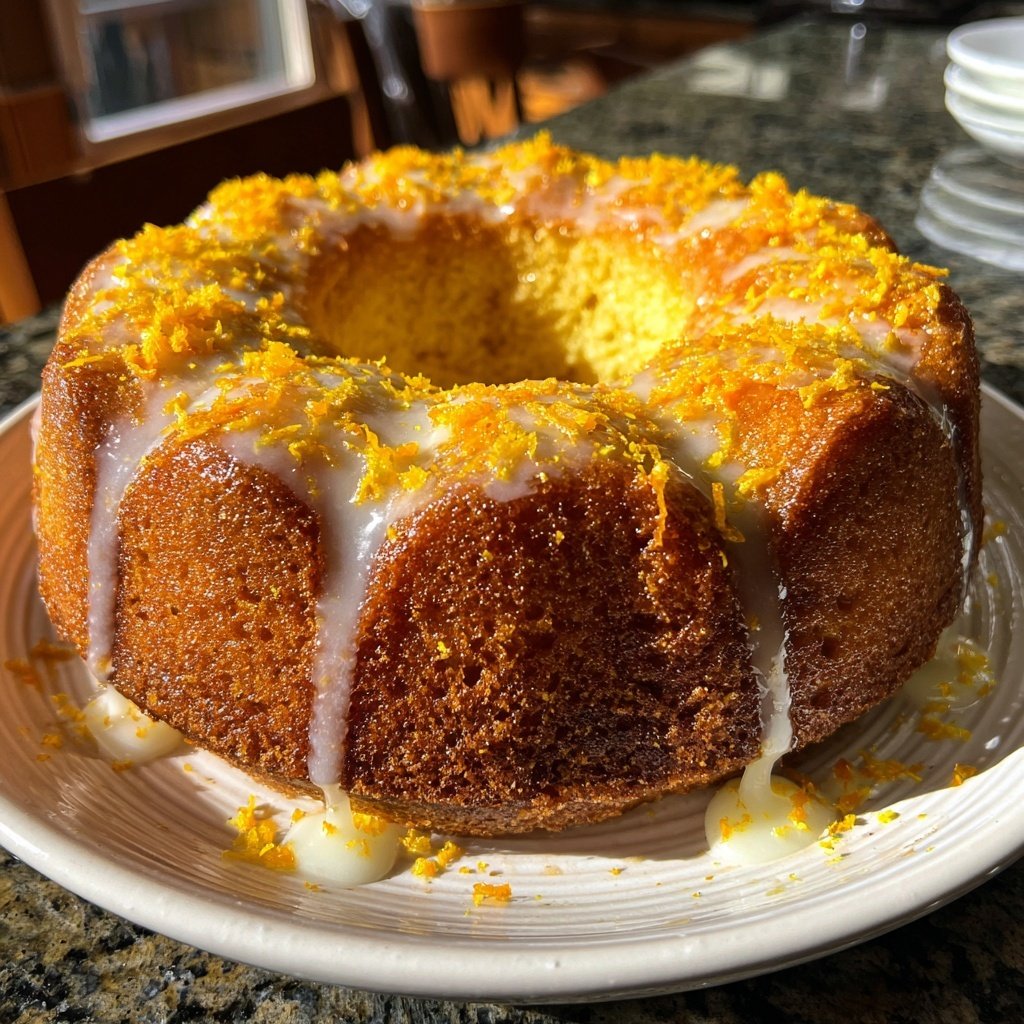 Zitronenkuchen mit Orangenabrieb