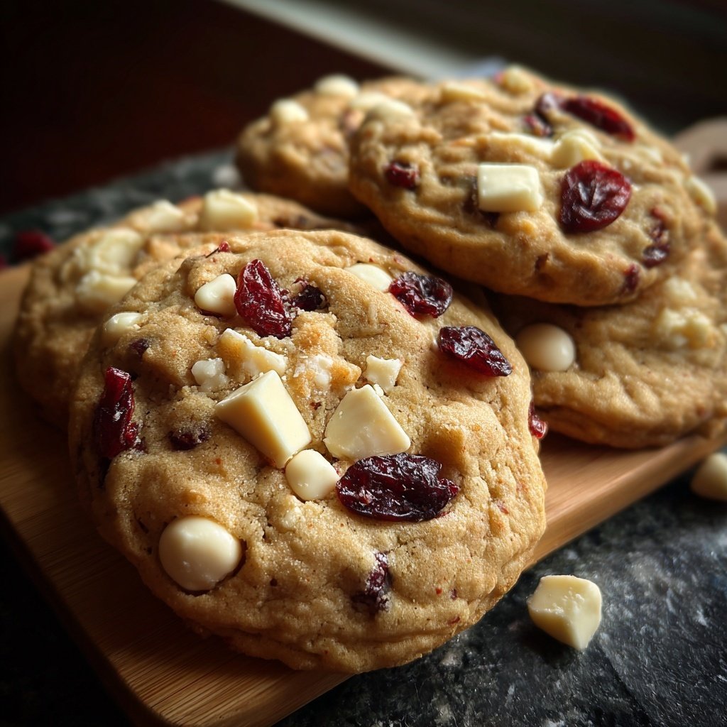 Cookies mit weißer Schokolade und Cranberries
