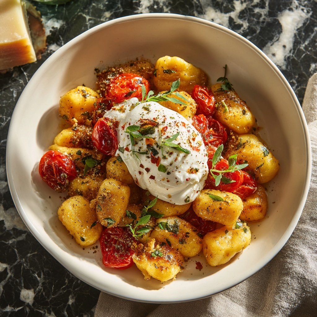 Gnocchi mit Ofentomaten und Burrata