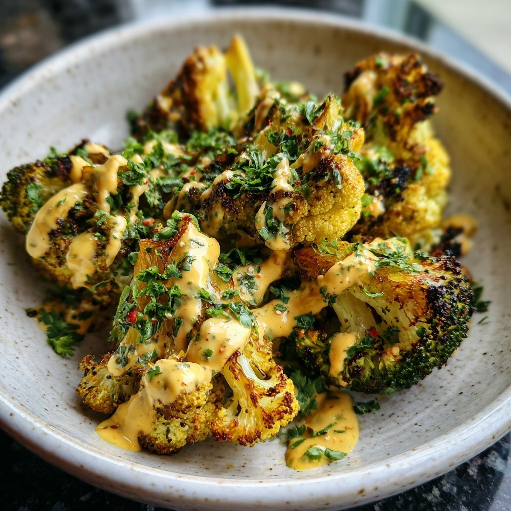 Blumenkohl mit Zitronen-Tahini-Sauce
