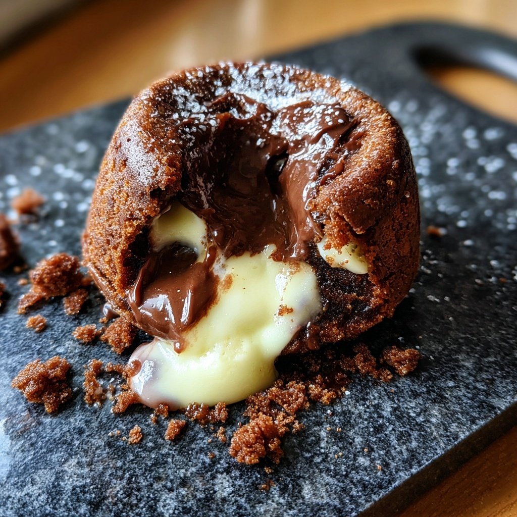Lava Cake mit weißer Schokolade