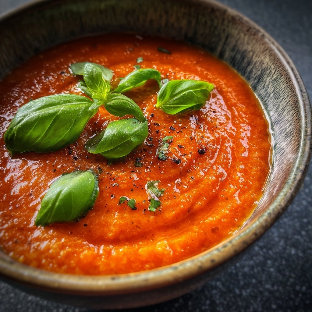 Tomatensuppe mit Basilikum