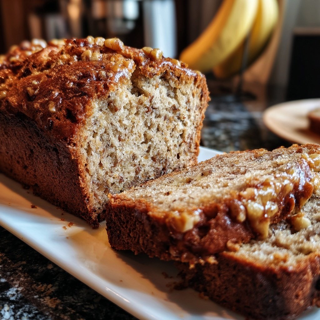 Bananenbrot mit Honig und Walnüssen